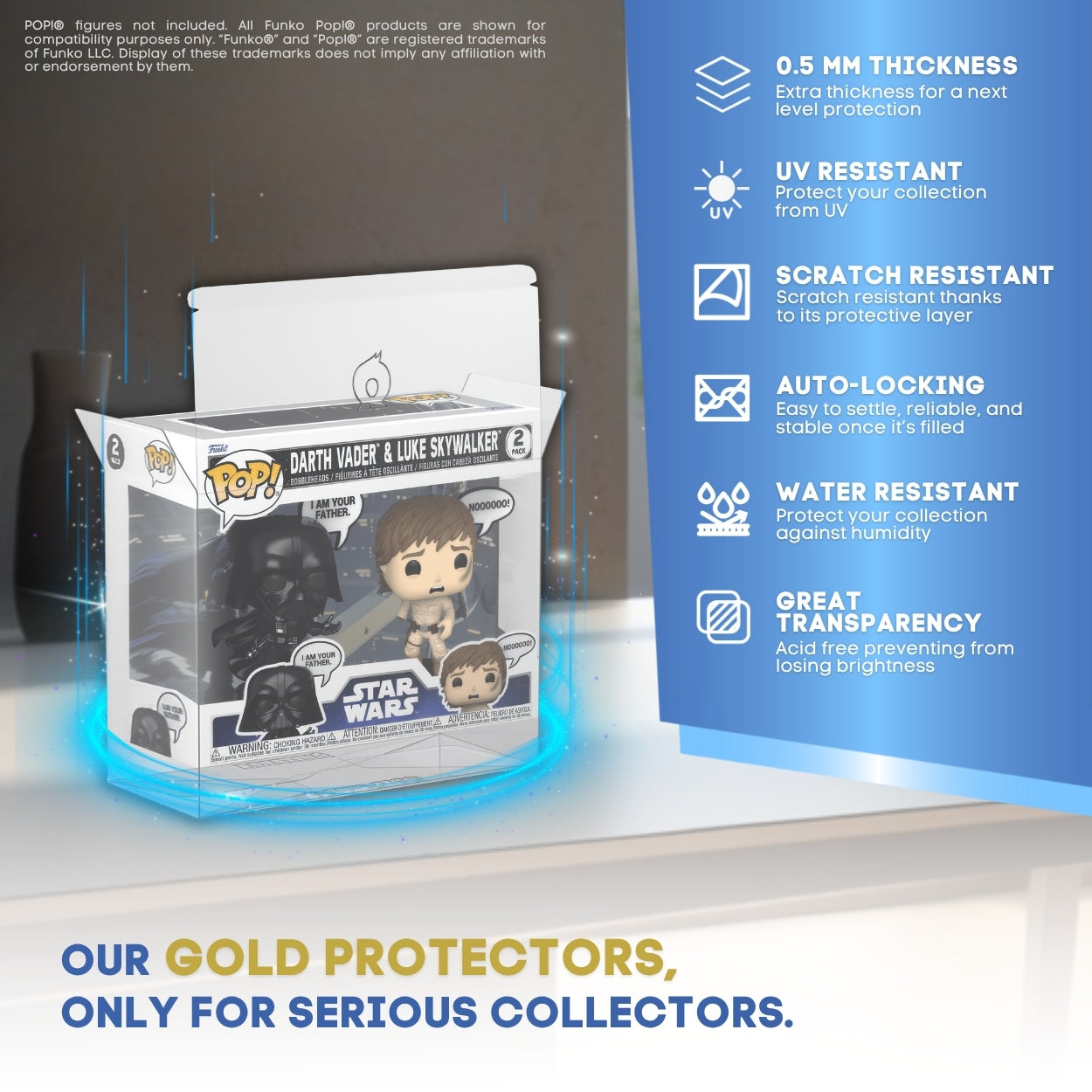 GOLD SERIES™ 2-Pack Funko Pop!® Protectors